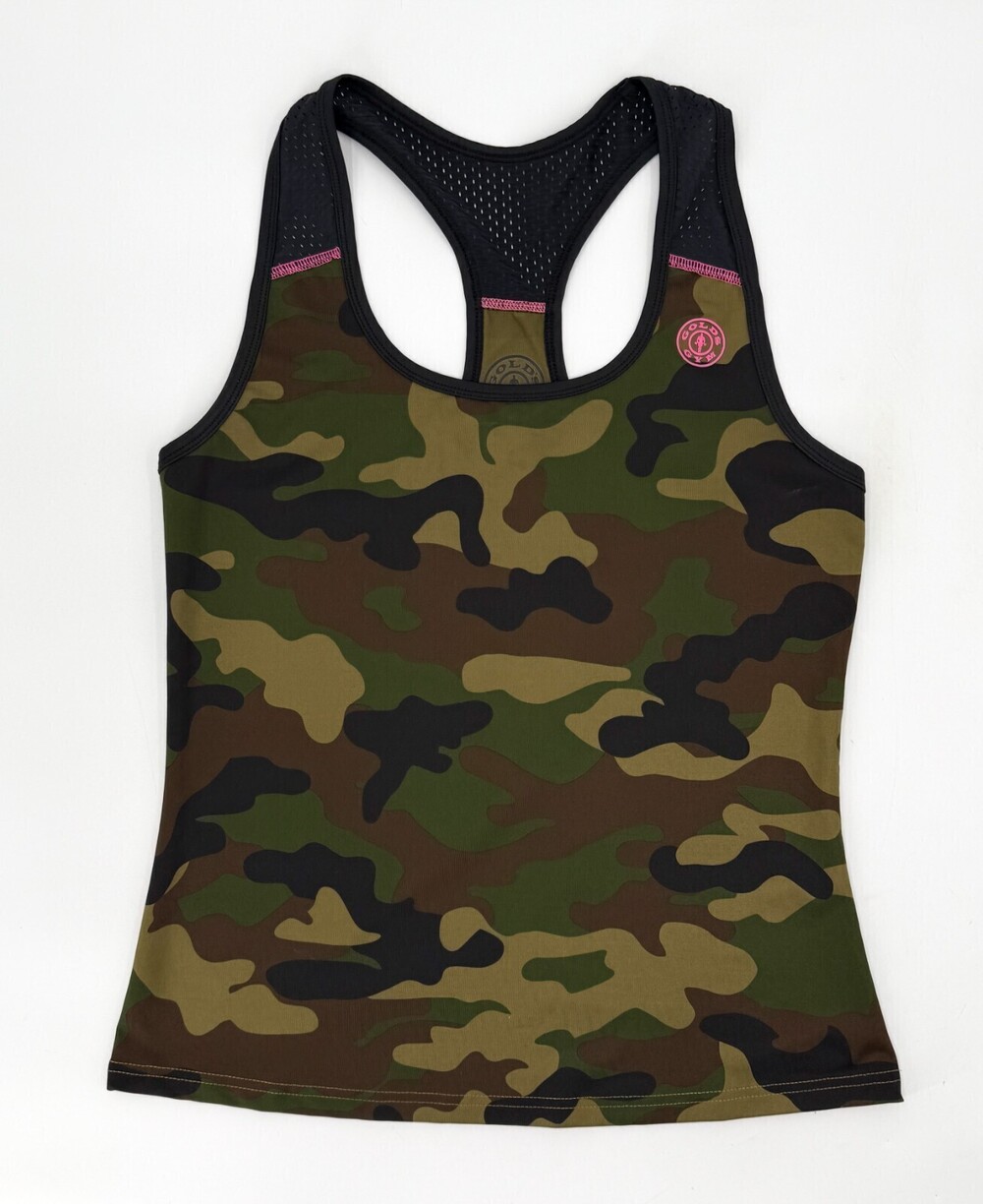 Golds Gym Shirt Womens Extra Large Camouflage Tank Top Advance Workout Gym